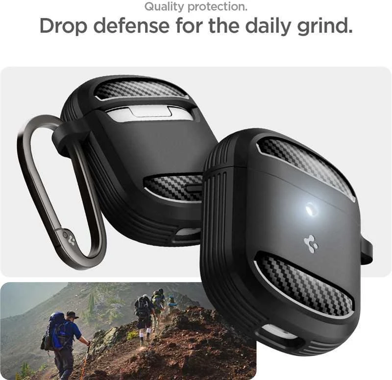 Spigen Rugged Armor apsauginis dėklas, skirtas Google Pixel Buds Pro 2, juodos spalvos