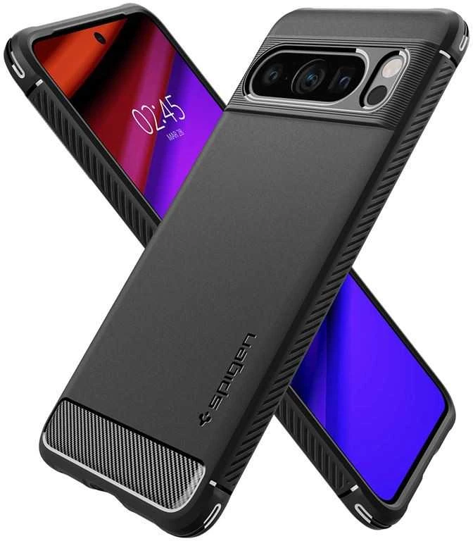 Dėklas Spigen Rugged Armor, matinė juoda - Google Pixel 8 Pro