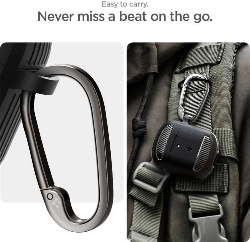 Spigen Rugged Armor apsauginis dėklas, skirtas Google Pixel Buds Pro 2, juodos spalvos