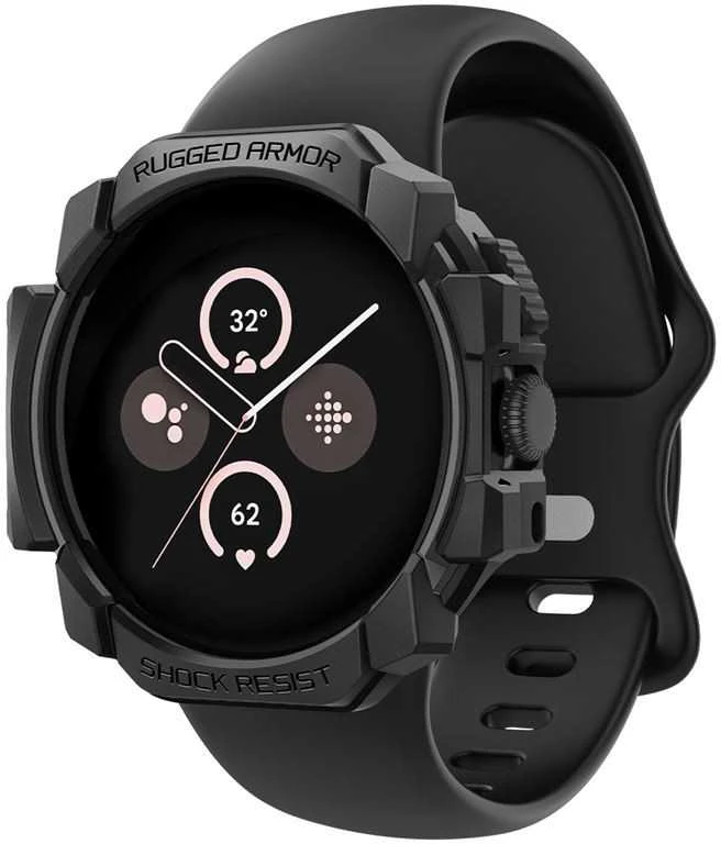 Spigen Tvirtas šarvas, matinis juodas - „Google Pixel Watch 3/2/1“ (41 mm)