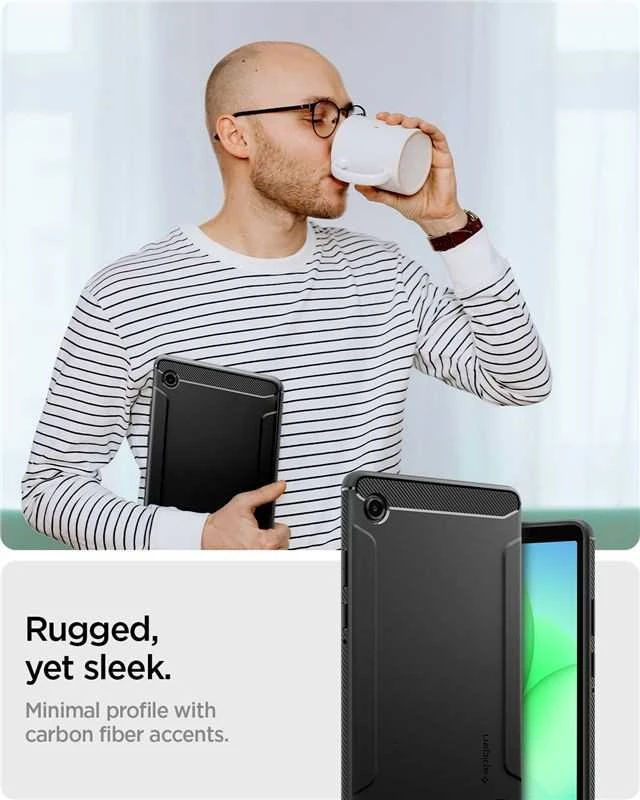 Spigen Rugged Armor do Galaxy Tab A11 8.7 X133 / X135 juoda