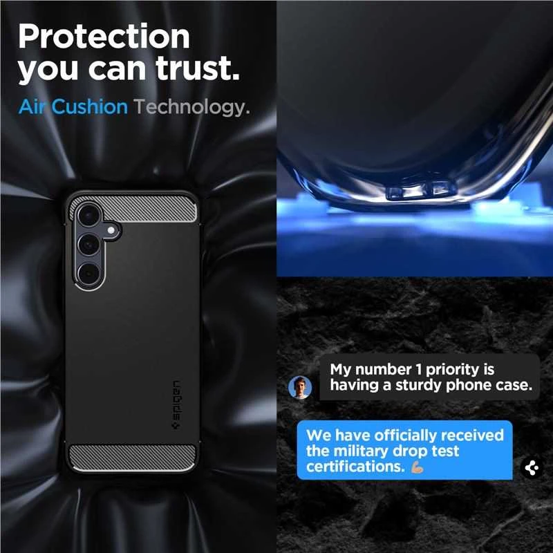 Samsung Galaxy A55 5G Spigen Rugged Armor Matte dėklas telefonui juodos spalvos