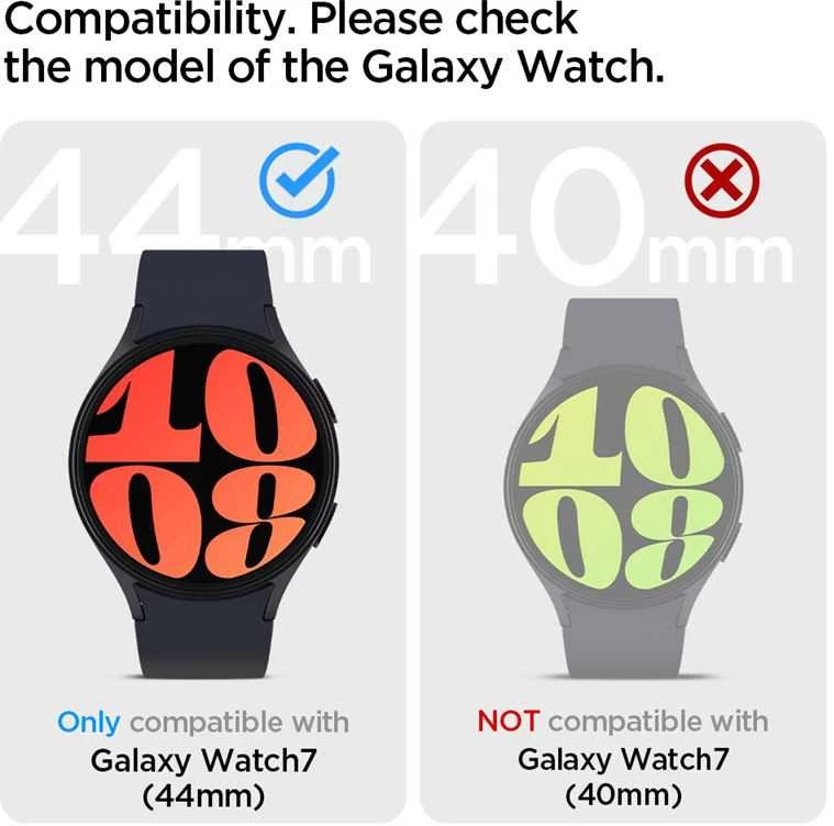 „Spigen Rugged Armor“ dėklas, skirtas „Samsung Galaxy Watch 7“ 44 mm (matinis juodas)