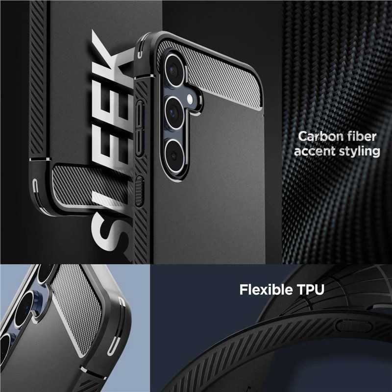 Samsung Galaxy A55 5G Spigen Rugged Armor Matte dėklas telefonui juodos spalvos