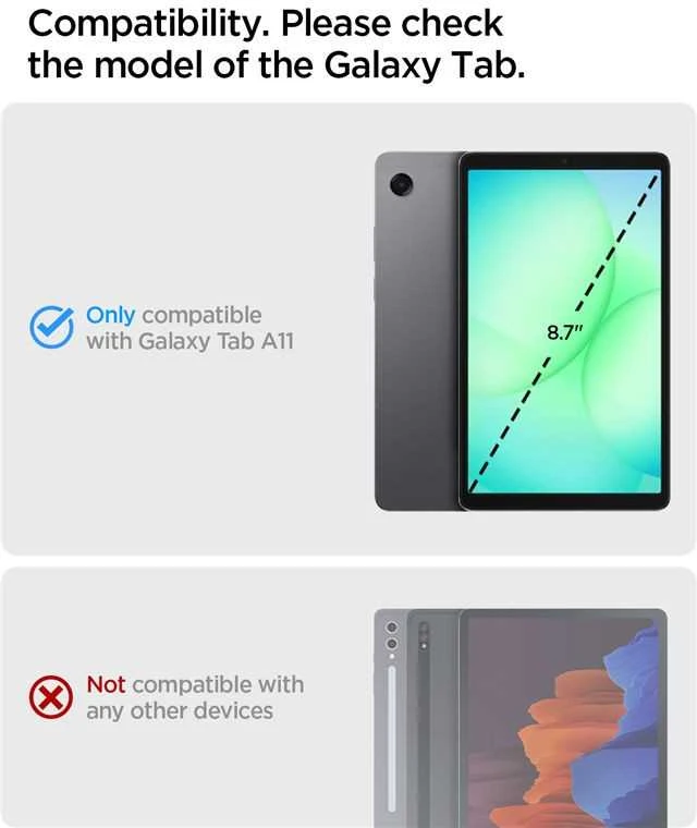 Spigen Rugged Armor do Galaxy Tab A11 8.7 X133 / X135 juoda