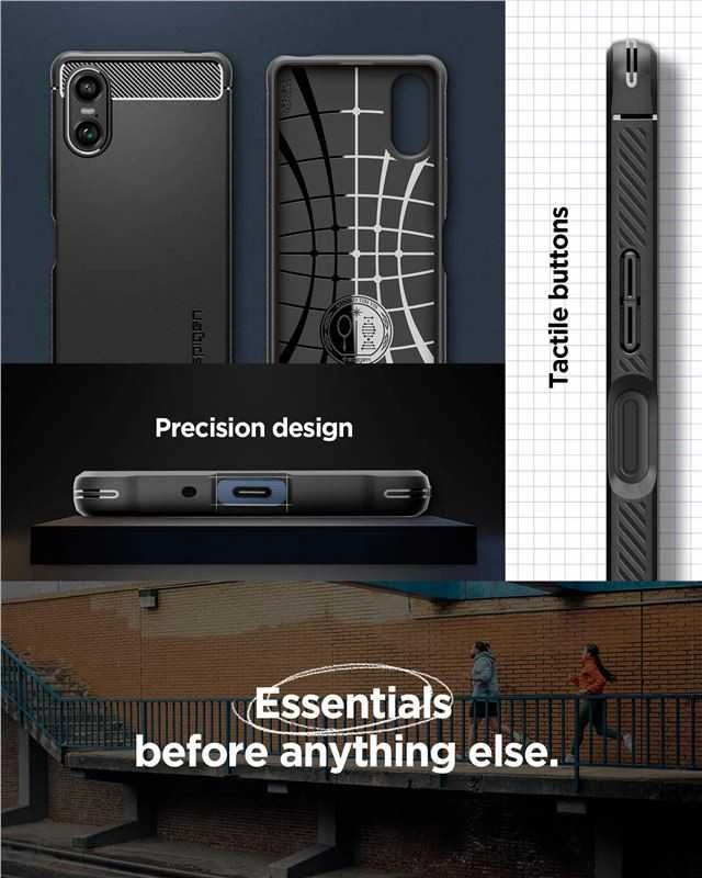 Sony Xperia 10 VI Spigen Rugged Armor Matte dėklas telefonui juodos spalvos