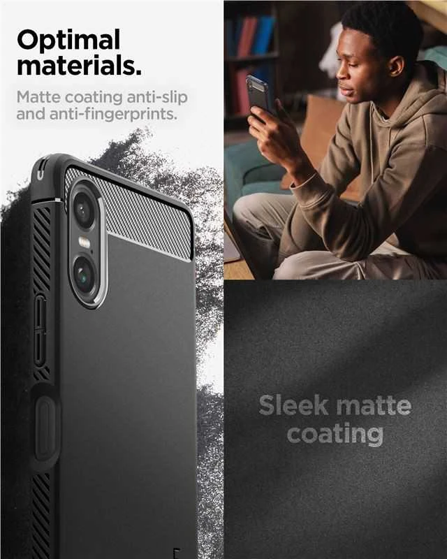Sony Xperia 10 VI Spigen Rugged Armor Matte dėklas telefonui juodos spalvos