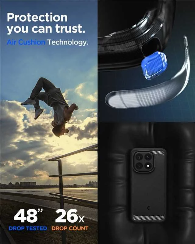 Dėklas Spigen Rugged Armor, matte juodas - Xiaomi 15T