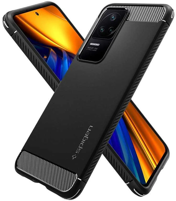 Dėklas Spigen Rugged Armor, matte juodas - Xiaomi POCO F4/Redmi K40S