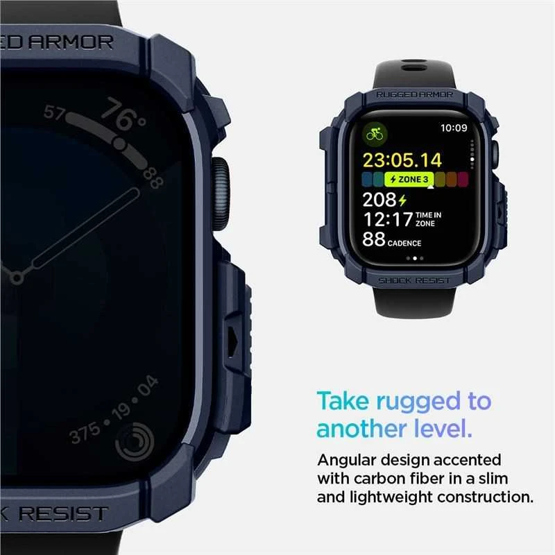 Spigen „Rugged Armor“, tamsiai mėlynas mėlynas - Apple Watch 10 42mm