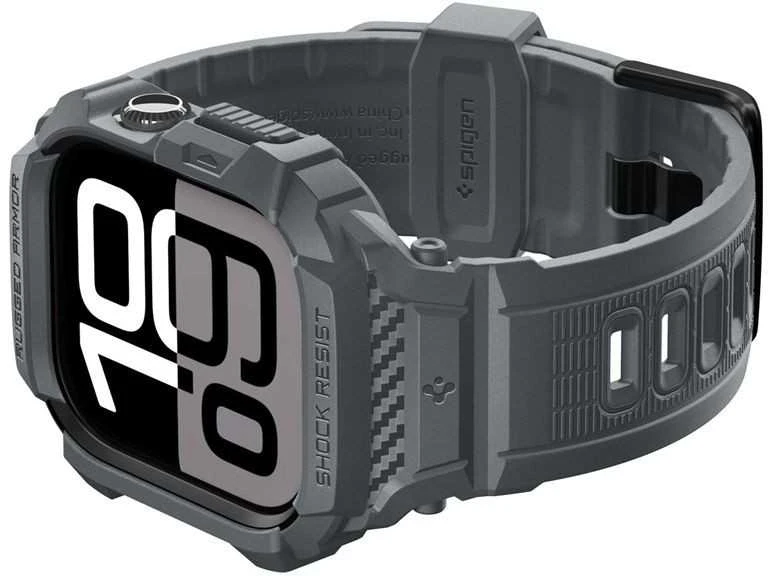 Spigen „Rugged Armor Pro 2“, tamsiai pilka – „Apple Watch 11“ (46 mm)