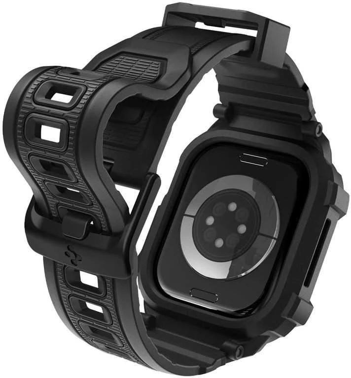Spigen „Rugged Armor Pro 2“, matinis juodas – „Apple Watch 11“ 46 mm