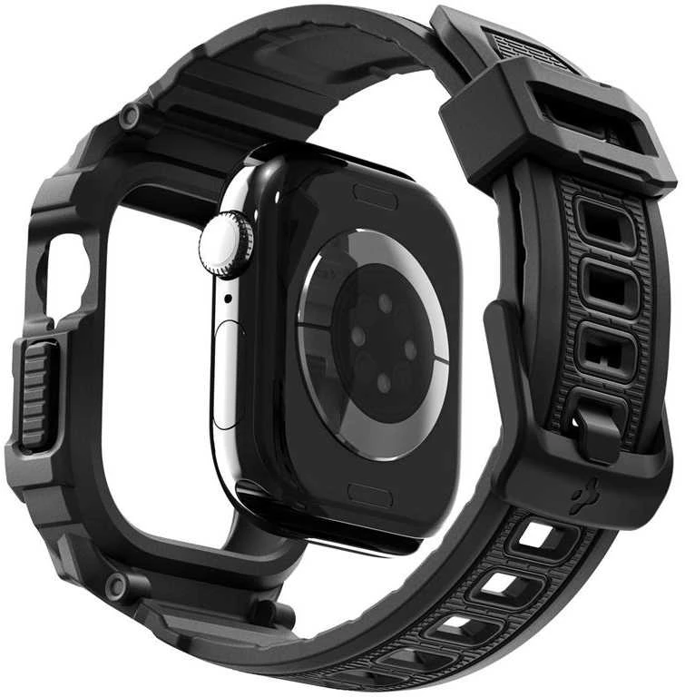 Spigen „Rugged Armor Pro 2“, matinis juodas – „Apple Watch 11“ 46 mm