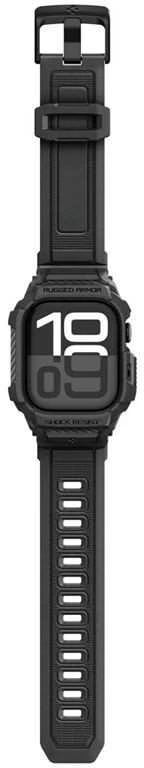 Spigen „Rugged Armor Pro 2“, matinis juodas – „Apple Watch 11“ 46 mm