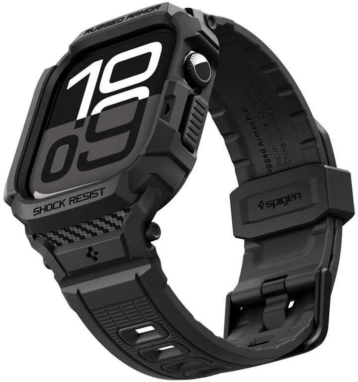 Spigen „Rugged Armor Pro 2“, matinis juodas – „Apple Watch 11“ 46 mm