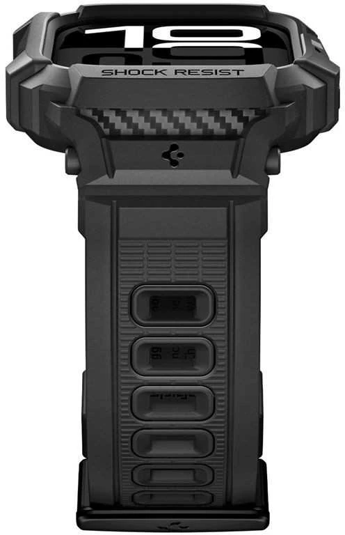 Spigen „Rugged Armor Pro 2“, matinis juodas – „Apple Watch 11“ 46 mm