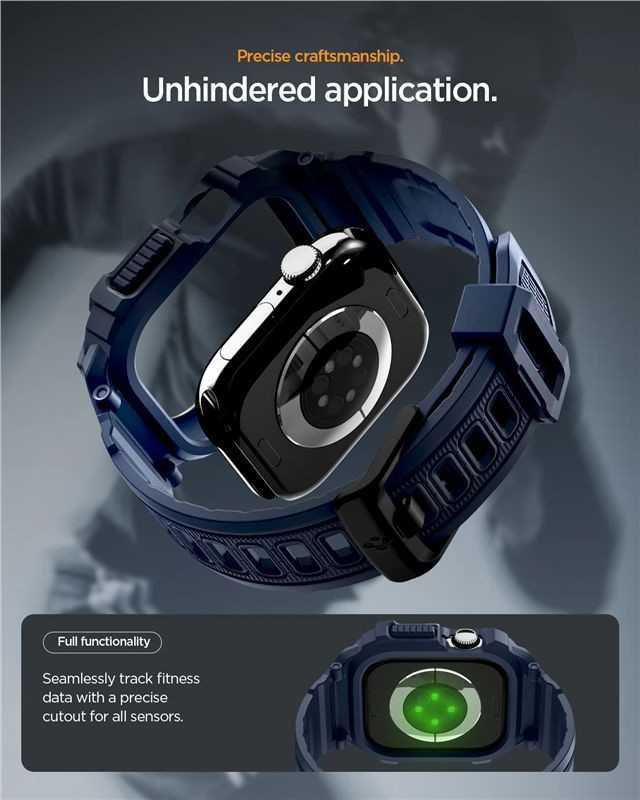 „Spigen Rugged Armor Pro 2“, tamsiai mėlynas, mėlynas - Apple Watch 11 42mm