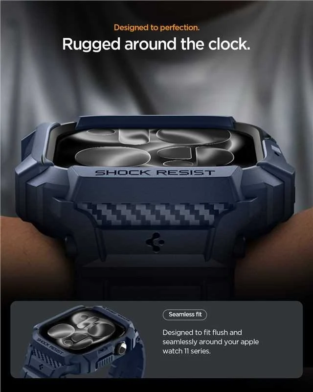 „Spigen Rugged Armor Pro 2“, tamsiai mėlynas, mėlynas - Apple Watch 11 42mm