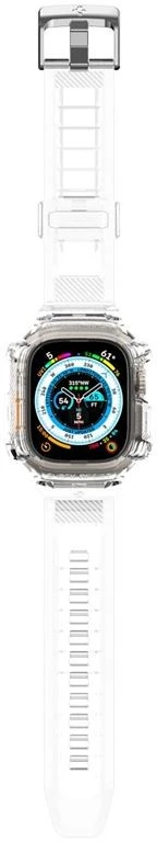 „Spigen Rugged Armor Pro“ dėklas – apyrankė su dėklu, skirta „Apple Watch Ultra“ 49 mm (skaidrus)