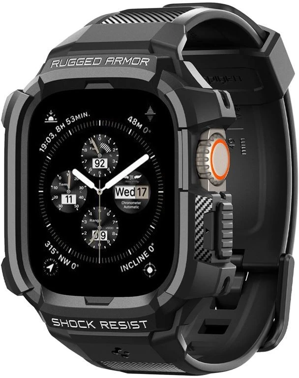 Spigen Rugged Armor „Pro” Apple Watch Ultra (49mm) juodos spalvos