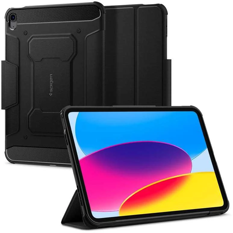 Spigen Rugged Armor Pro, juodos spalvos – Apple iPad Air 10.9″ (2022/2020)/11″ 2024/2025/2026