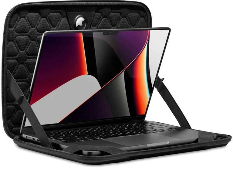 Spigen Rugged Armor Pro, juodos spalvos – MacBook Pro 14″ M5 2025/M4 2024/M3 2023/M2 2023/M1 2021
