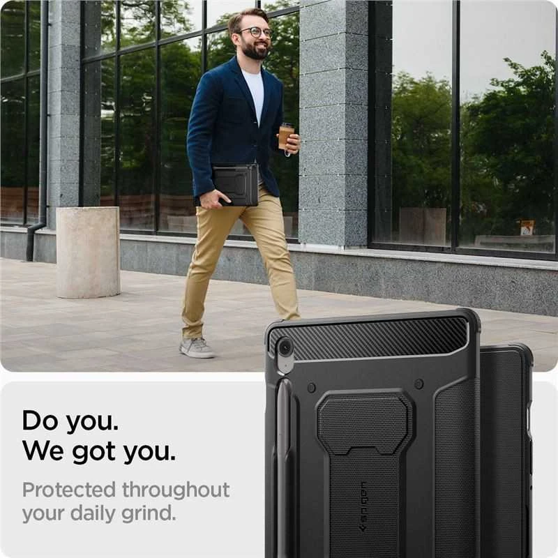 Spigen Rugged Armor "Pro" dėklas skirtas Samsung Galaxy Tab S10 FE+ 13.1 X620 / X626B – juodos spalvos