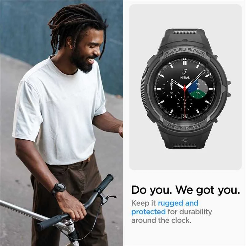 Dirželis Spigen RUGGED ARMOR "PRO" GALAXY Watch 5 PRO (45 MM) Juodas