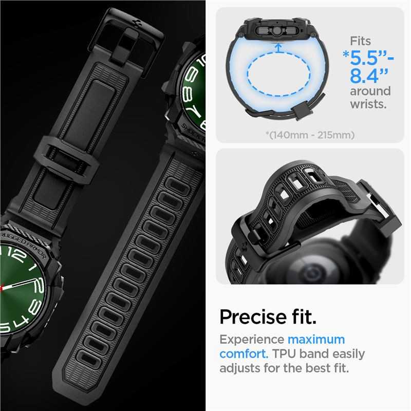 Apyrankė Samsung Galaxy Watch Ultra 2024 / 2025 (47 mm) Spigen Rugged Armor „Pro” matinės juodos spalvos
