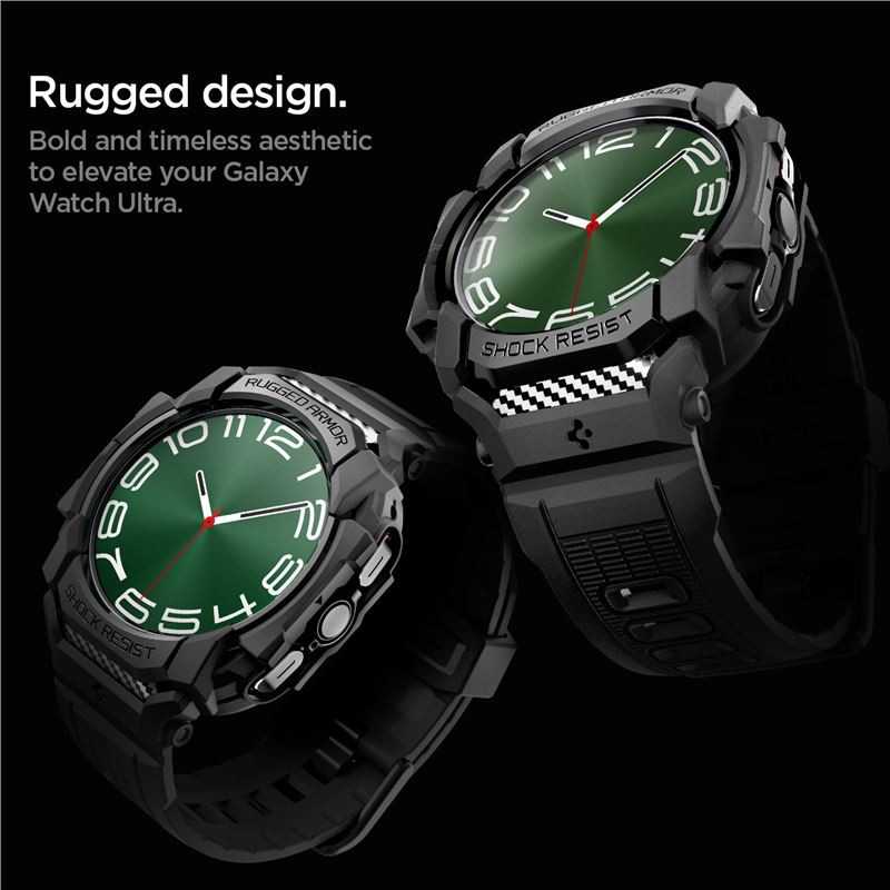 Apyrankė Samsung Galaxy Watch Ultra 2024 / 2025 (47 mm) Spigen Rugged Armor „Pro” matinės juodos spalvos