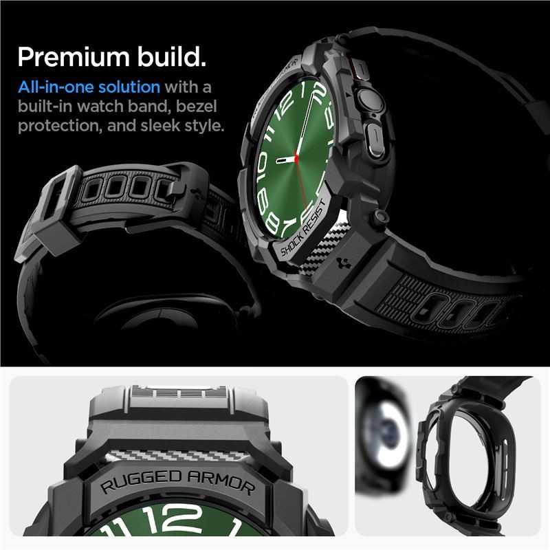 Apyrankė Samsung Galaxy Watch Ultra 2024 / 2025 (47 mm) Spigen Rugged Armor „Pro” matinės juodos spalvos
