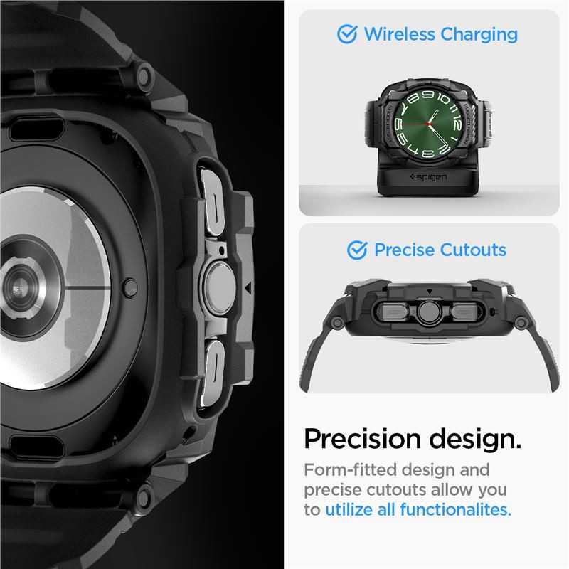 Apyrankė Samsung Galaxy Watch Ultra 2024 / 2025 (47 mm) Spigen Rugged Armor „Pro” matinės juodos spalvos