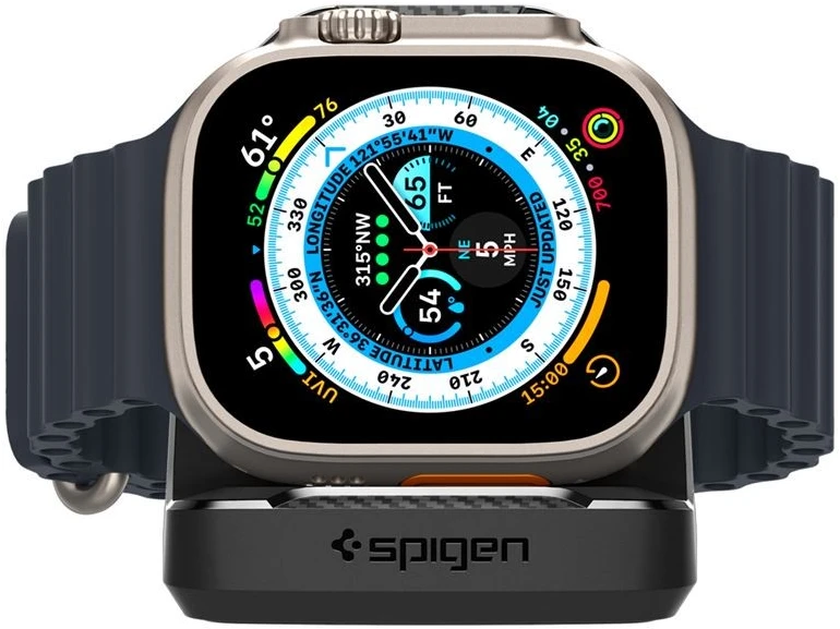 Spigen Rugged Armor stovas, juodas – Apple Watch