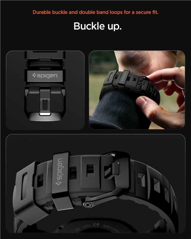 Spigen Silicone Band, juodas - Samsung Galaxy Watch 8 46mm/44mm/40mm