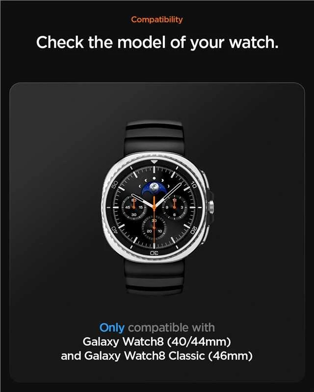 Spigen Silicone Band, juodas - Samsung Galaxy Watch 8 46mm/44mm/40mm