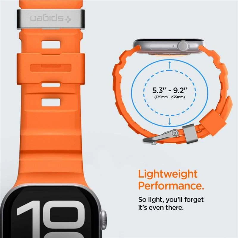 „Spigen“ silikoninė apyrankė, oranžinė - Apple Watch 49mm/46mm/45mm/44mm