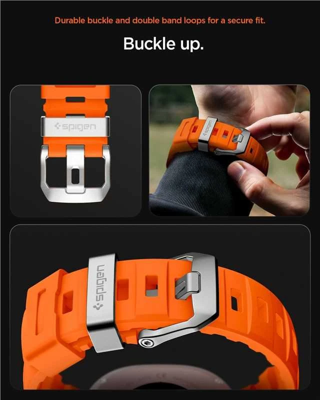 „Spigen“ silikoninė apyrankė, oranžinė - „Samsung Galaxy Watch 8“ 46 mm/44 mm/40 mm