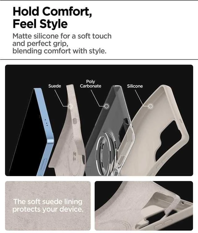 Dėklas Spigen Silicone Fit Mag Samsung Galaxy S25Ultra – titanium