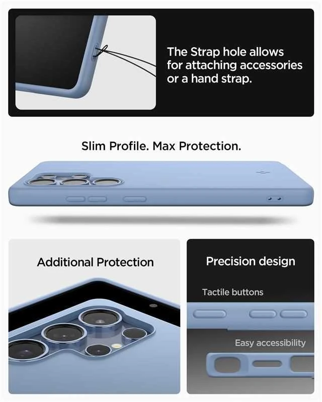 Spigen Silicone Fit Mag Samsung Galaxy S25 Ultra – dėklas telefonui mėlynos spalvos