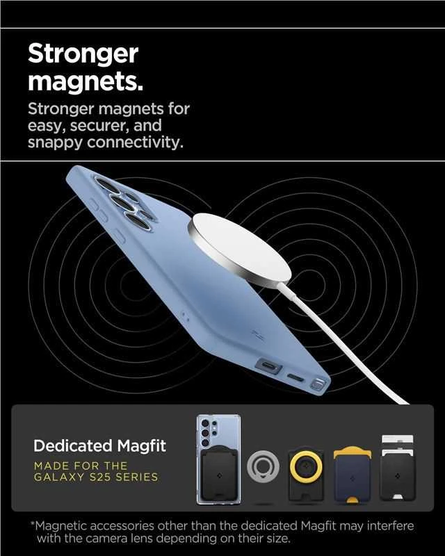 Spigen Silicone Fit Mag Samsung Galaxy S25 Ultra – dėklas telefonui mėlynos spalvos