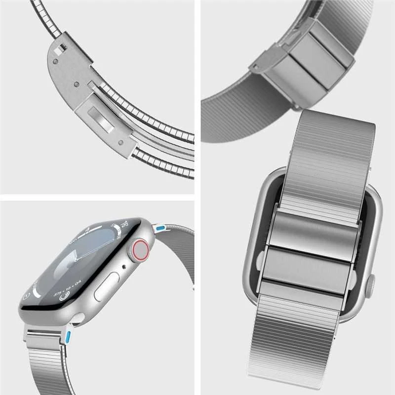 Spigen Sleek Link, sidabrinis - Apple Watch 49mm/46mm/45mm/44mm/42mm