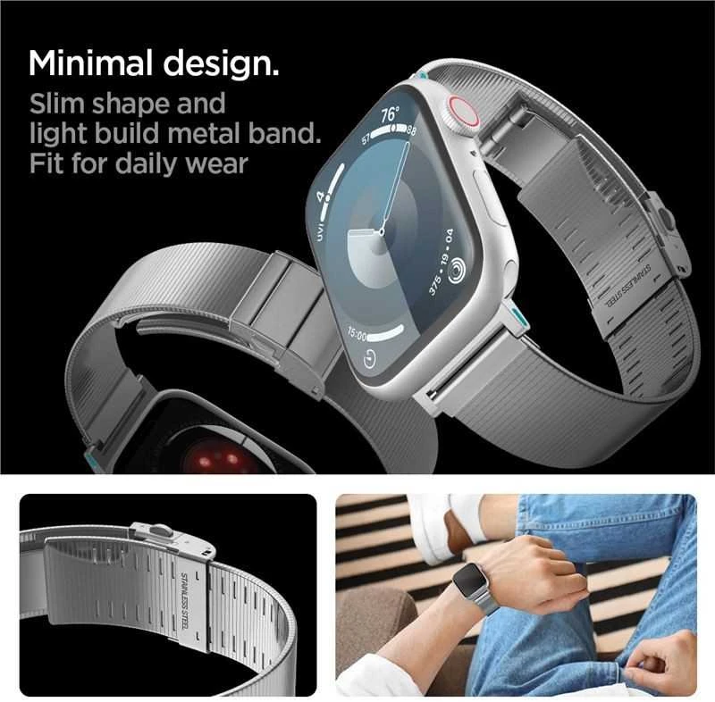 Spigen Sleek Link. sidabrinis - Apple Watch 42mm/41mm/40mm/38mm