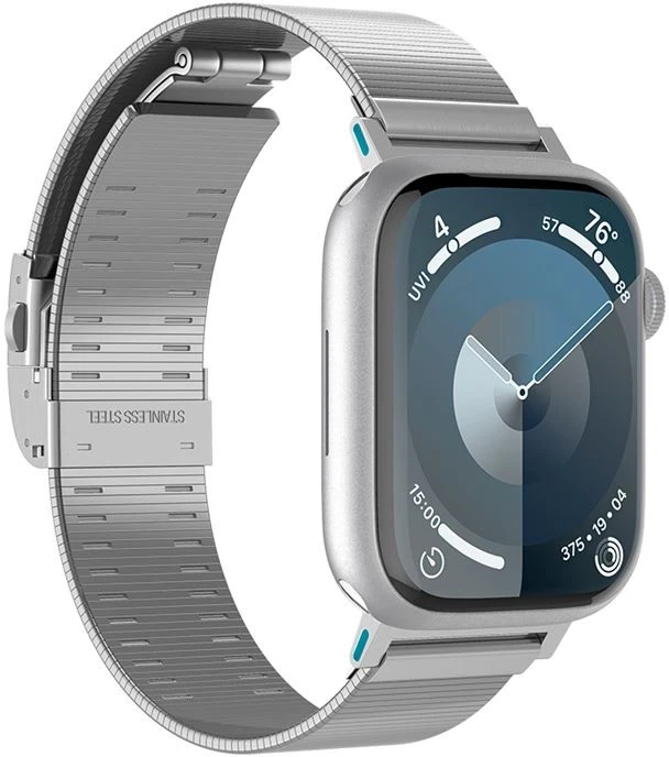 Spigen Sleek Link, sidabro spalvos - Apple Watch 49mm/46mm/45mm/44mm/42mm