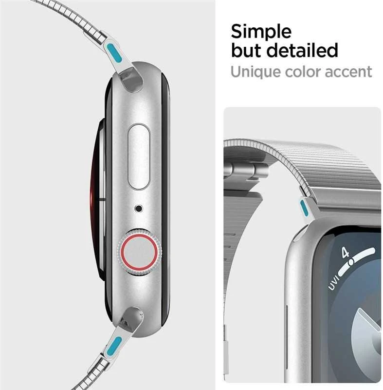 Spigen Sleek Link, sidabrinis - Apple Watch 49mm/46mm/45mm/44mm/42mm