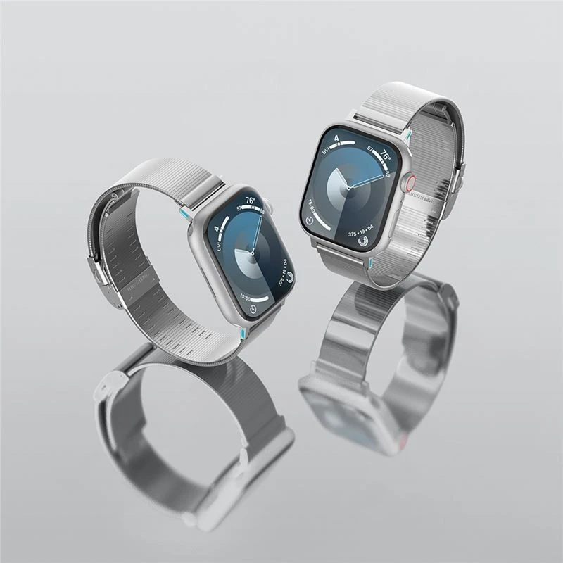 Spigen Sleek Link, sidabro spalvos - Apple Watch 49mm/46mm/45mm/44mm/42mm