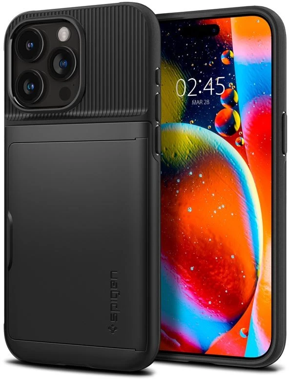 Dėklas SPIGEN SLIM ARMOR CS IPHONE 15 PRO Juodas