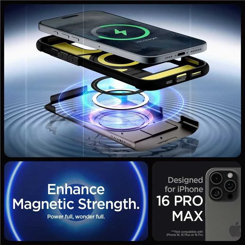 Dėklas Spigen Slim Armor MagSafe, gunmetal - iPhone 16 Pro Max