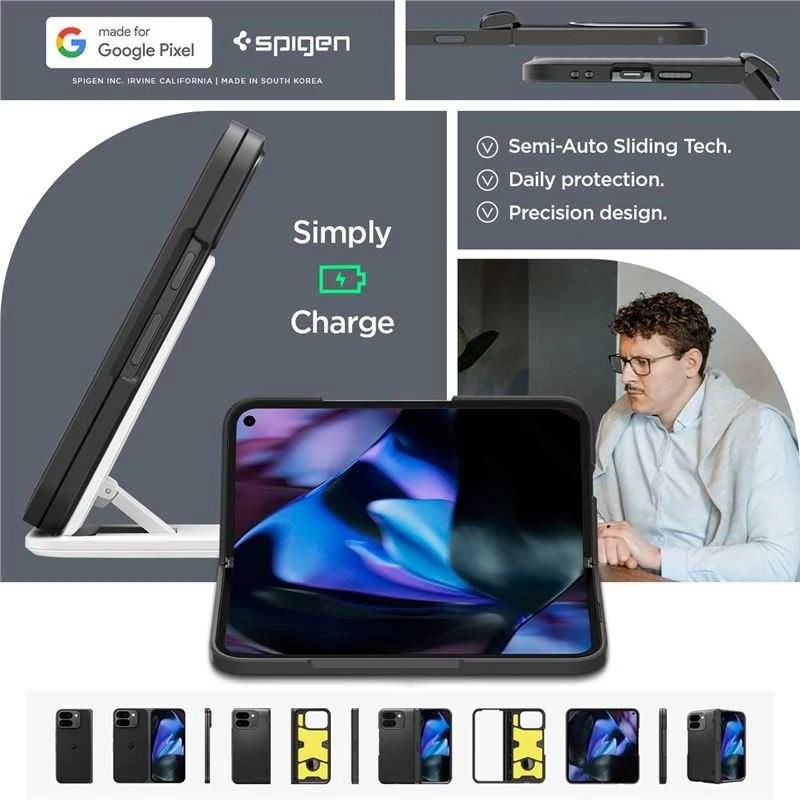 Dėklas Spigen Slim Armor Pro, juodas - Google Pixel 9 Pro Fold