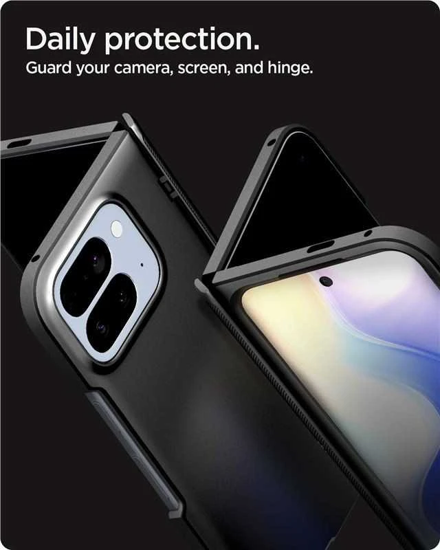 Dėklas Spigen „Slim Armor Pro MagSafe“, juodas – „Google Pixel 10 Pro Fold“