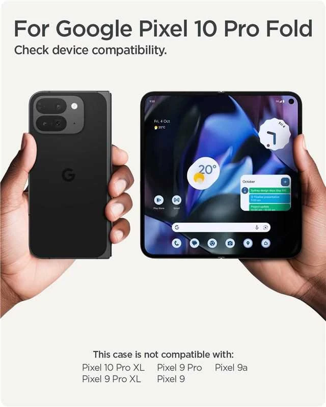 Dėklas Spigen „Slim Armor Pro MagSafe“, juodas – „Google Pixel 10 Pro Fold“